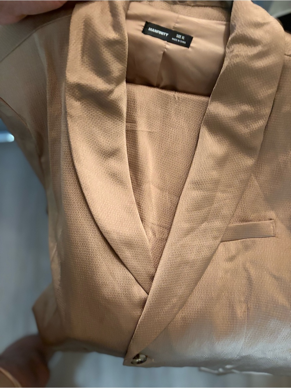 Satin Men's Bronze Shawl Collar suit.